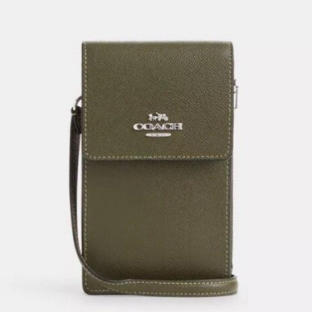 Coach North South Phone Crossbody Olive Drab CM235